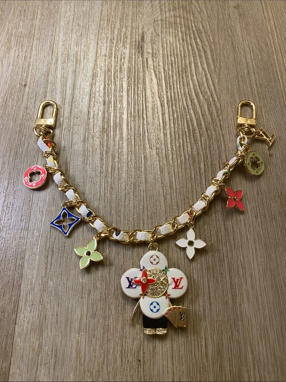 Louis Vuitton Vivienne Chain Bag Charm Multicolor Monogram Flowers Limited Editi
